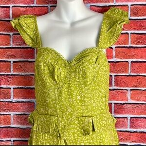Lime Green Floral Long Dress Women’s sz S, New with tags